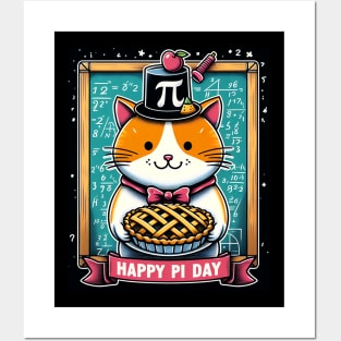 Pi day cat funny Kids, Men and Women and Teachers Math Posters and Art